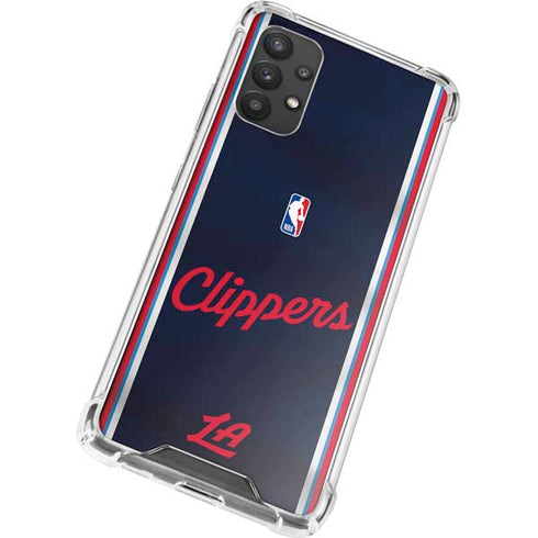 NBA Los Angeles Clippers Distressed Red Galaxy A32 5G Clear Case