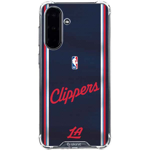NBA Los Angeles Clippers Distressed Red Galaxy A36 5G Clear Case