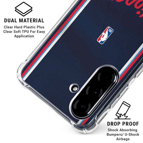 NBA Los Angeles Clippers Distressed Red Galaxy A36 5G Clear Case