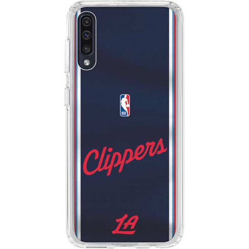 NBA Los Angeles Clippers Distressed Red Galaxy A50 Clear Case
