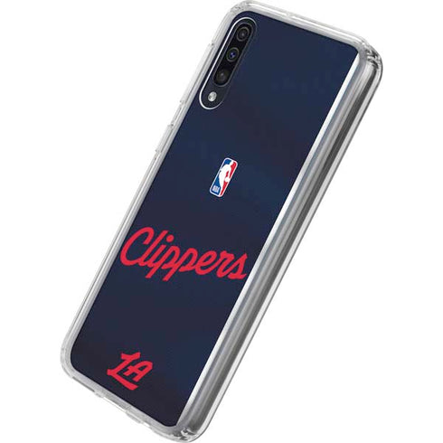 NBA Los Angeles Clippers Distressed Red Galaxy A50 Clear Case