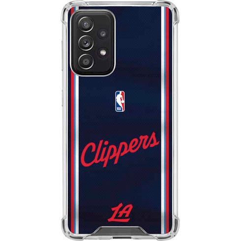 NBA Los Angeles Clippers Distressed Red Galaxy A52 5G Clear Case