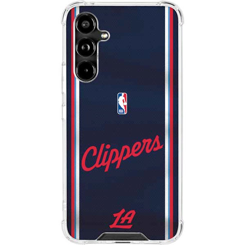 NBA Los Angeles Clippers Distressed Red Galaxy A54 5G Clear Case