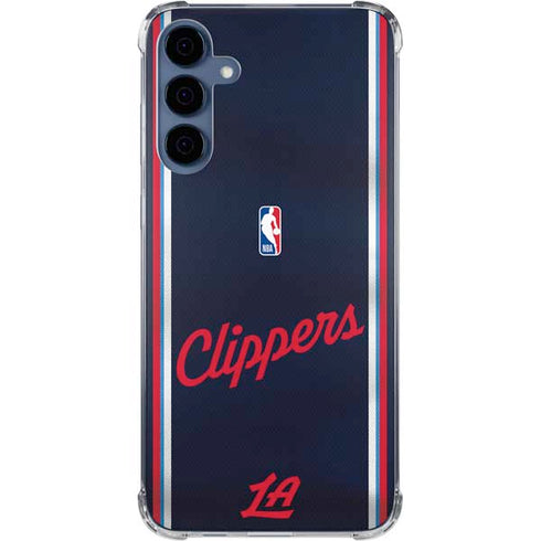 NBA Los Angeles Clippers Distressed Red Galaxy A55 5G Clear Case