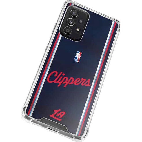NBA Los Angeles Clippers Distressed Red Galaxy A72 5G Clear Case