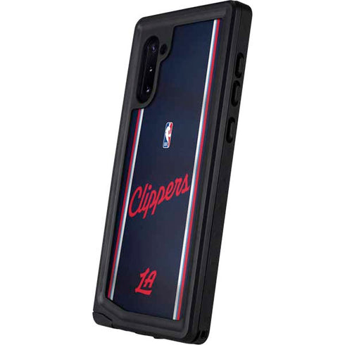 NBA Los Angeles Clippers Distressed Red Galaxy Note 10 Waterproof Case