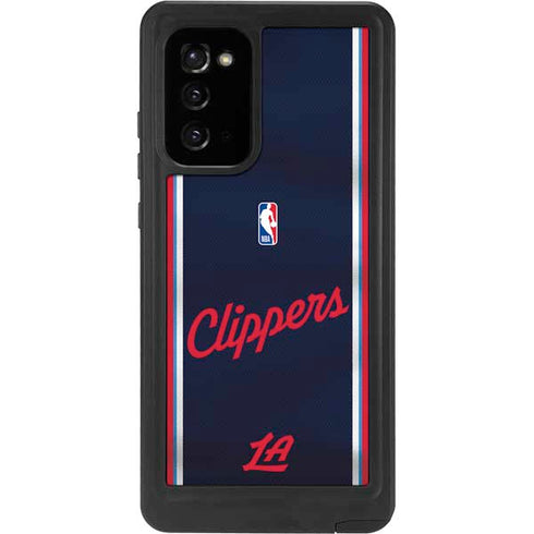 NBA Los Angeles Clippers Distressed Red Galaxy Note20 5G Waterproof Case