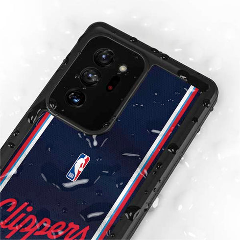 NBA Los Angeles Clippers Distressed Red Galaxy Note20 Ultra 5G Waterproof Case