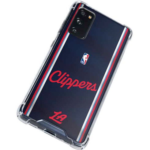 NBA Los Angeles Clippers Distressed Red Galaxy S20 FE Clear Case
