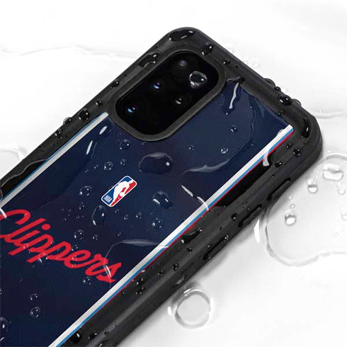 NBA Los Angeles Clippers Distressed Red Galaxy S20 Plus Waterproof Case