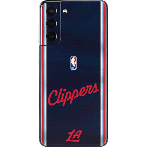 NBA Los Angeles Clippers Distressed Red Galaxy S21 5G Skin