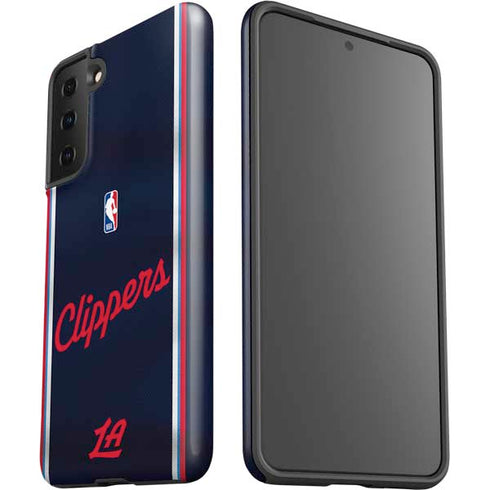 NBA Los Angeles Clippers Distressed Red Galaxy S21 FE Pro Case