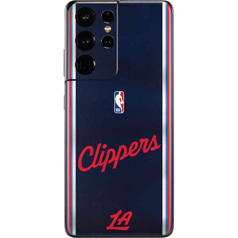 NBA Los Angeles Clippers Distressed Red Galaxy S21 Ultra 5G Skin