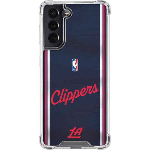 NBA Los Angeles Clippers Distressed Red Galaxy S22 Clear Case