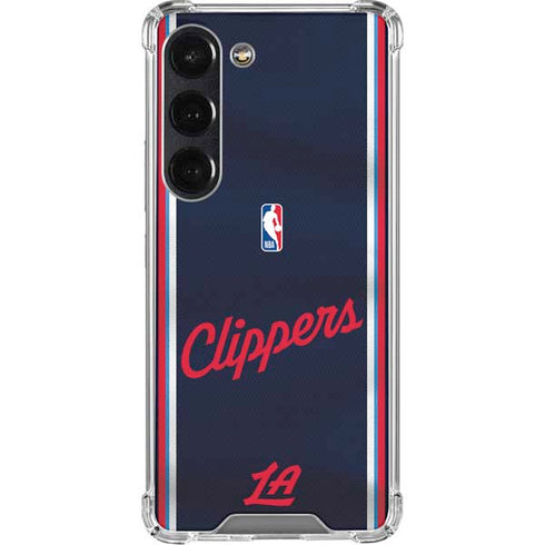 NBA Los Angeles Clippers Distressed Red Galaxy S23 Clear Case