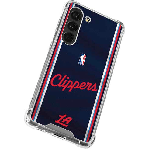 NBA Los Angeles Clippers Distressed Red Galaxy S23 Clear Case