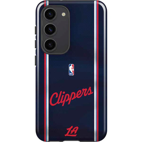 NBA Los Angeles Clippers Distressed Red Galaxy S23 Pro Case