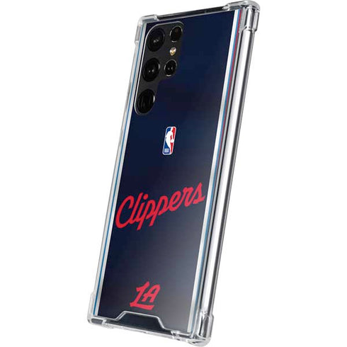 NBA Los Angeles Clippers Distressed Red Galaxy S23 Ultra Clear Case