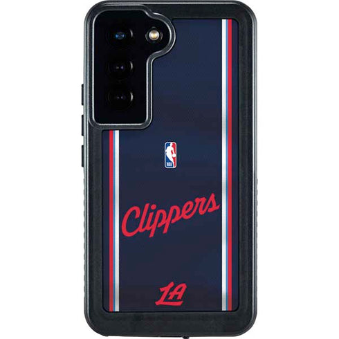 NBA Los Angeles Clippers Distressed Red Galaxy S23 Waterproof Case