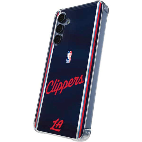 NBA Los Angeles Clippers Distressed Red Galaxy S24 Clear Case