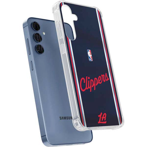 NBA Los Angeles Clippers Distressed Red Galaxy S24 Clear Case