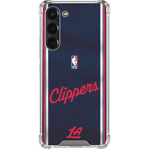 NBA Los Angeles Clippers Distressed Red Galaxy S24 FE Clear Case
