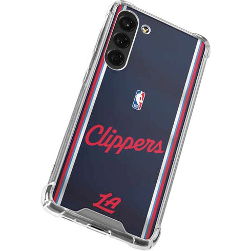 NBA Los Angeles Clippers Distressed Red Galaxy S24 FE Clear Case
