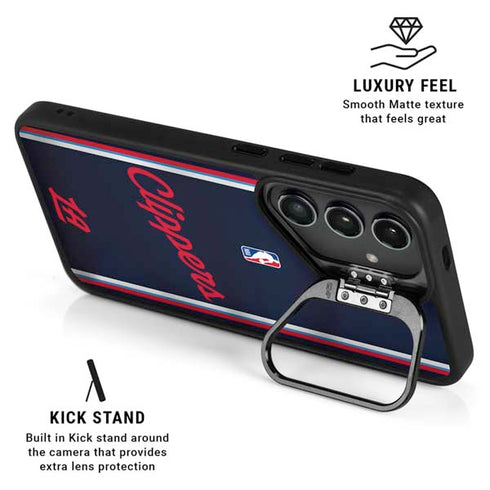 NBA Los Angeles Clippers Distressed Red Galaxy S25 Kickstand Case