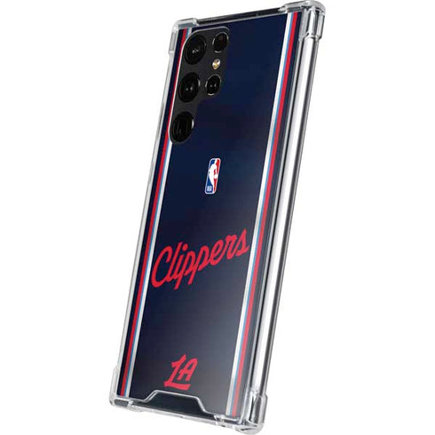 NBA Los Angeles Clippers Distressed Red Galaxy S24 Ultra Clear Case