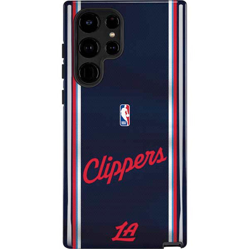 NBA Los Angeles Clippers Distressed Red Galaxy S25 Ultra Impact Case