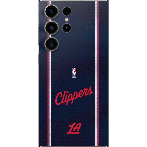 NBA Los Angeles Clippers Distressed Red Galaxy S25 Ultra Skin