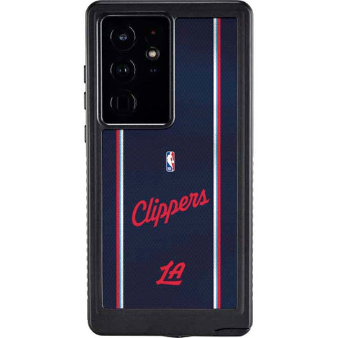NBA Los Angeles Clippers Distressed Red Galaxy S24 Ultra Waterproof Case