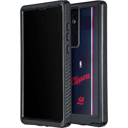 NBA Los Angeles Clippers Distressed Red Galaxy S24 Ultra Waterproof Case