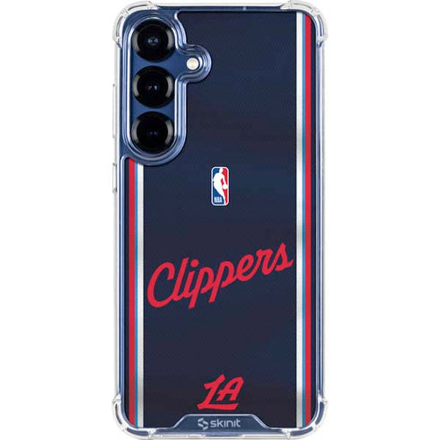 NBA Los Angeles Clippers Distressed Red Galaxy S25 Clear Case