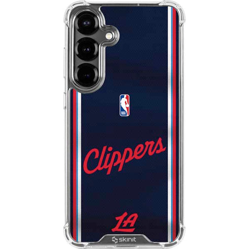 NBA Los Angeles Clippers Distressed Red Galaxy S26 Clear Case