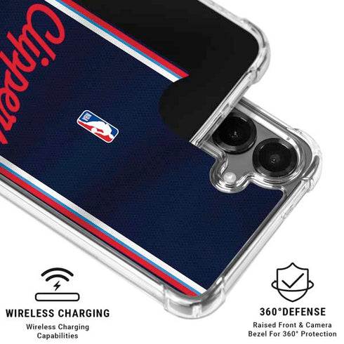 NBA Los Angeles Clippers Distressed Red Galaxy S26 Clear Case