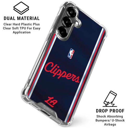NBA Los Angeles Clippers Distressed Red Galaxy S26 Clear Case