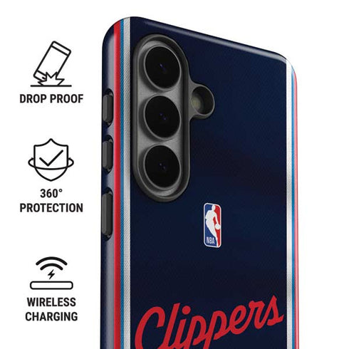 NBA Los Angeles Clippers Distressed Red Galaxy S26 Impact Case