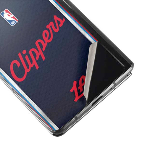 NBA Los Angeles Clippers Distressed Red Galaxy Z Fold2 5G Skin
