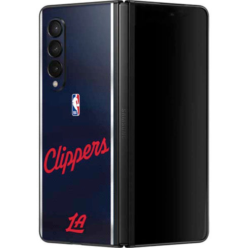 NBA Los Angeles Clippers Distressed Red Galaxy Z Fold3 5G Skin