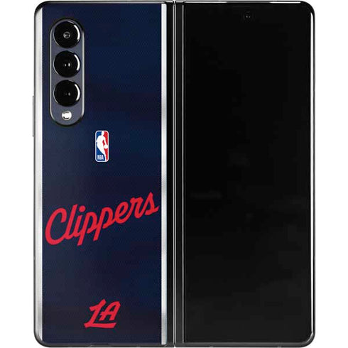 NBA Los Angeles Clippers Distressed Red Galaxy Z Fold3 5G Skin