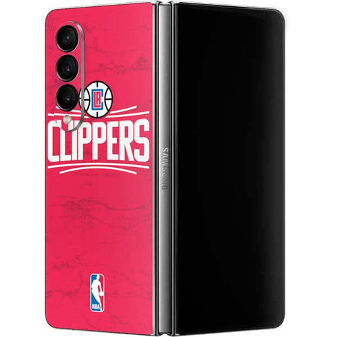 NBA Los Angeles Clippers Distressed Red Galaxy Z Fold4 5G Skin