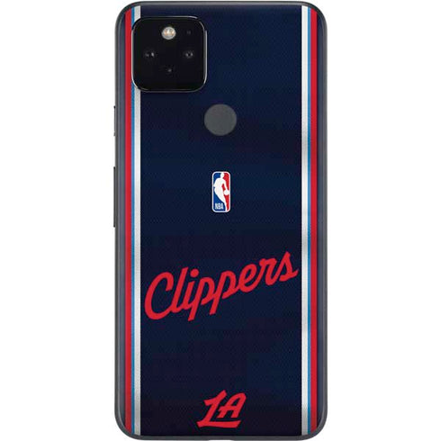 NBA Los Angeles Clippers Distressed Red Google Pixel 5 Skin