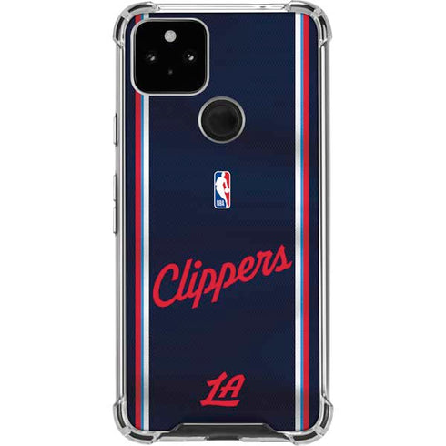NBA Los Angeles Clippers Distressed Red Google Pixel 5a 5G Clear Case