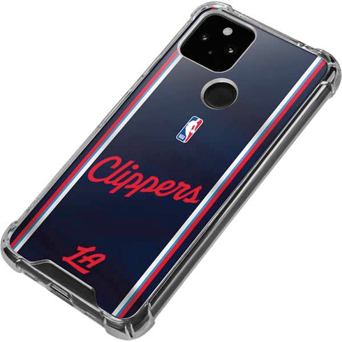 NBA Los Angeles Clippers Distressed Red Google Pixel 5a 5G Clear Case