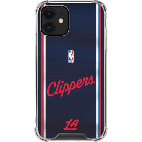 NBA Los Angeles Clippers Distressed Red iPhone 12 Clear Case