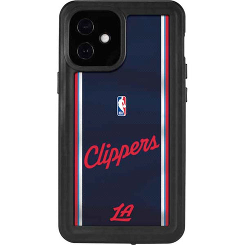 NBA Los Angeles Clippers Distressed Red iPhone 12 Mini Waterproof Case