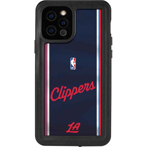 NBA Los Angeles Clippers Distressed Red iPhone 12 Pro Waterproof Case