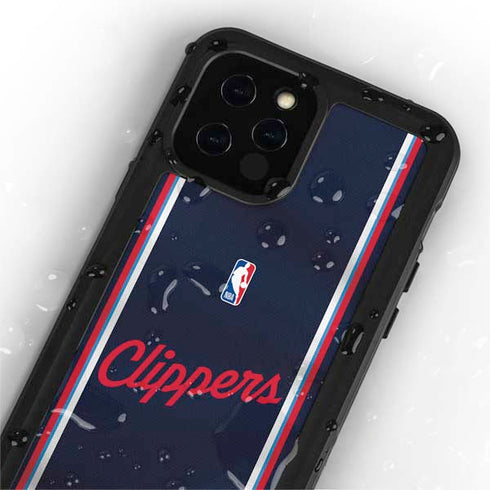 NBA Los Angeles Clippers Distressed Red iPhone 12 Pro Waterproof Case