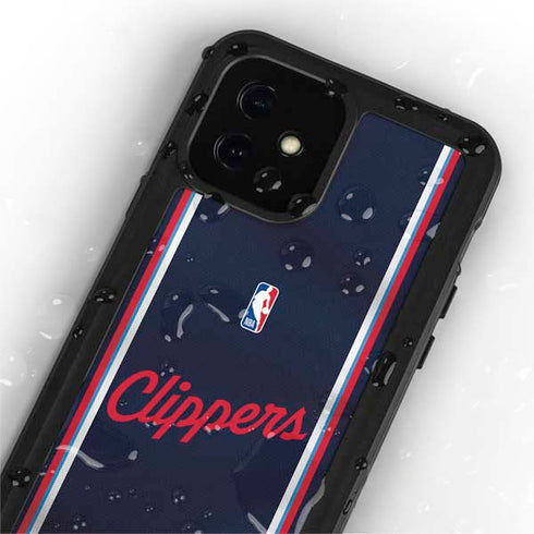 NBA Los Angeles Clippers Distressed Red iPhone 12 Waterproof Case